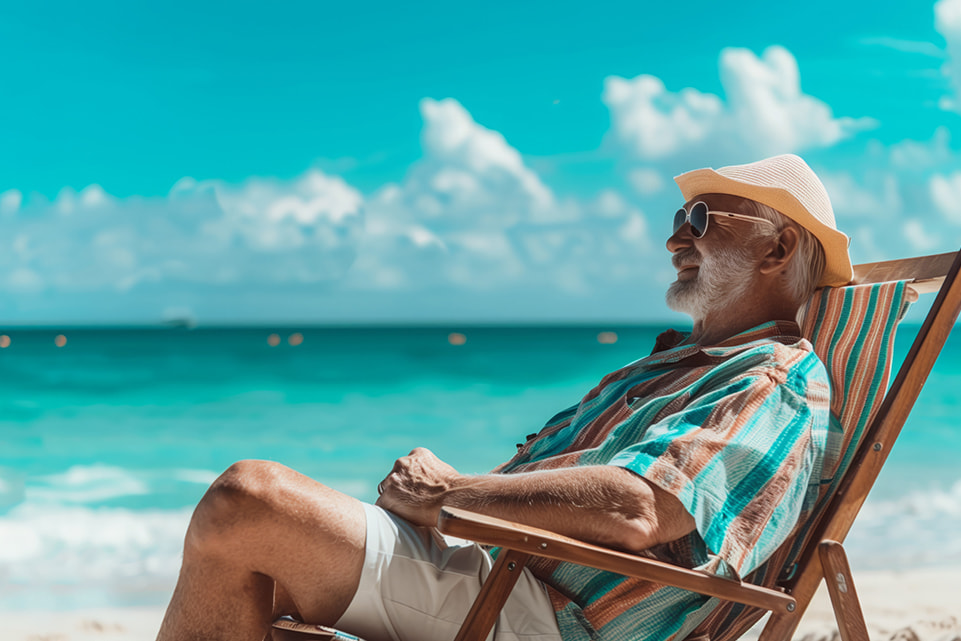 Colorado Pick 3 Winner relaxing on a beach chair