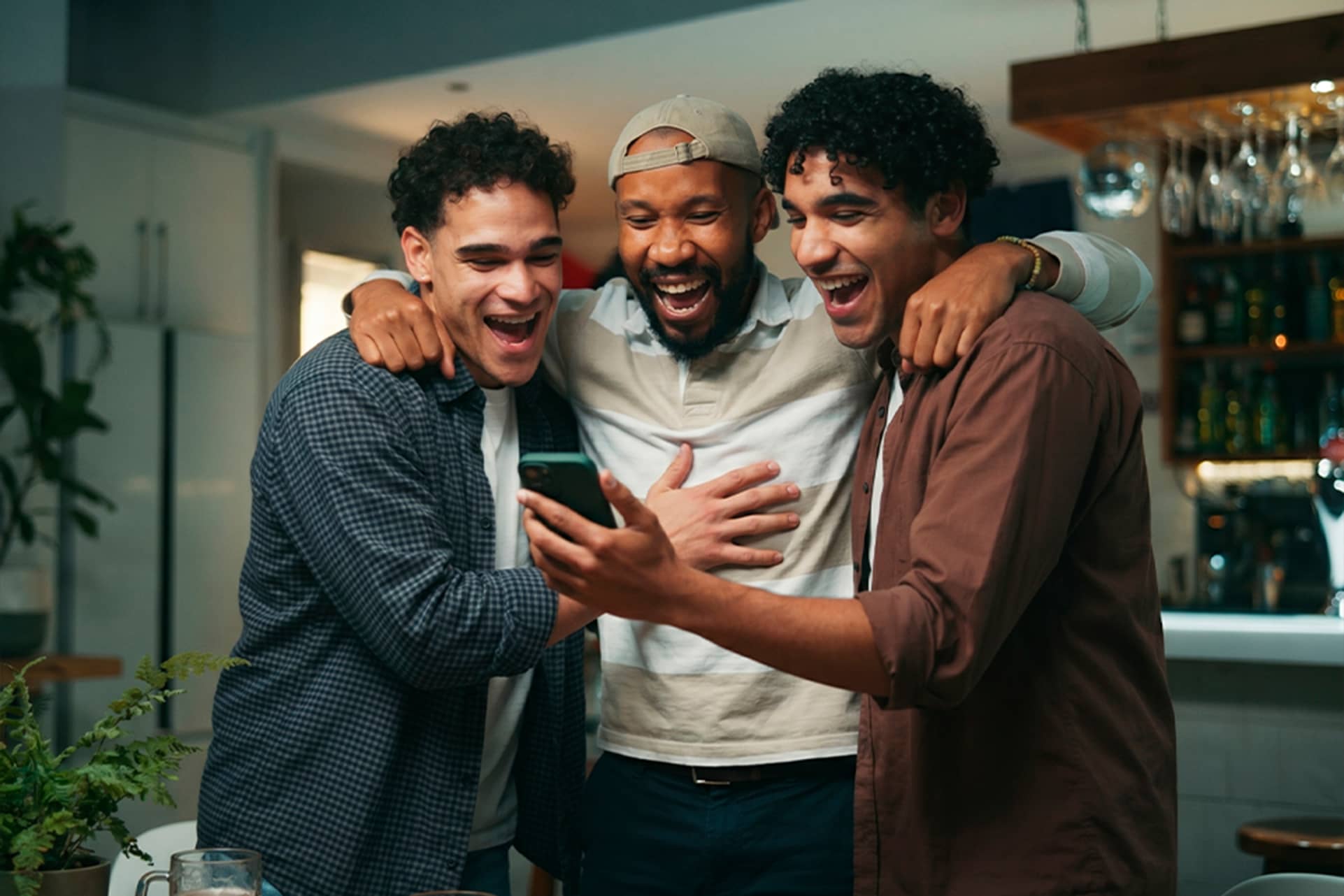 Players checking Lotto America lottery results together on a phone